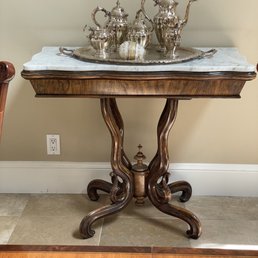 $300 marble top console table $300 marble top console table