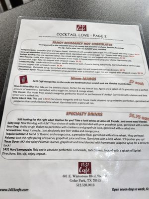 Menu photo 1 1431 Cafe Cedar Park, TX