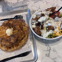 CHICKEN & WAFFLE, BUTTERMILK FRIED CHICKEN SALAD w/ Cool Ranch
