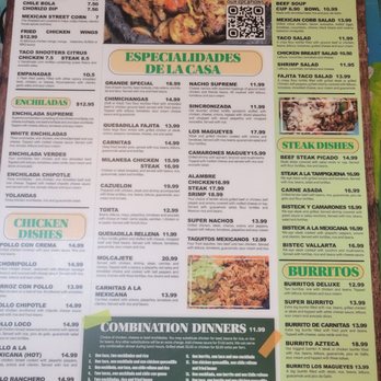 Los Magueyes Mexican Restaurant - Ocala - Menu front - Mexican Near Me - Ocala, Florida