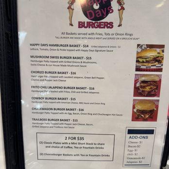 Happy Days Diner - Menu - Diners Near Me - Mineral Wells, Texas Happy Days Diner - Menu - Diners Near Me - Mineral Wells, Texas