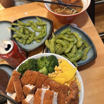 Yoshi Ramen - Chicken Katsu, edamame, ramen. - Ramen Near Me - Tega Cay, South Carolina