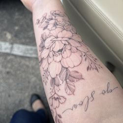 Single Orchid Studio - Floral tattoo and script