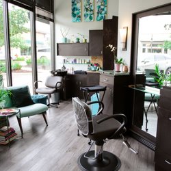Private salon suites with personal shampoo areas.