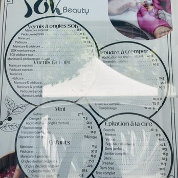 SOK Beauty Spa - Price list in French (Sept 2022) - Waxing Near Me - Montreal, Quebec SOK Beauty Spa - Price list in French (Sept 2022) - Waxing Near Me - Montreal, Quebec