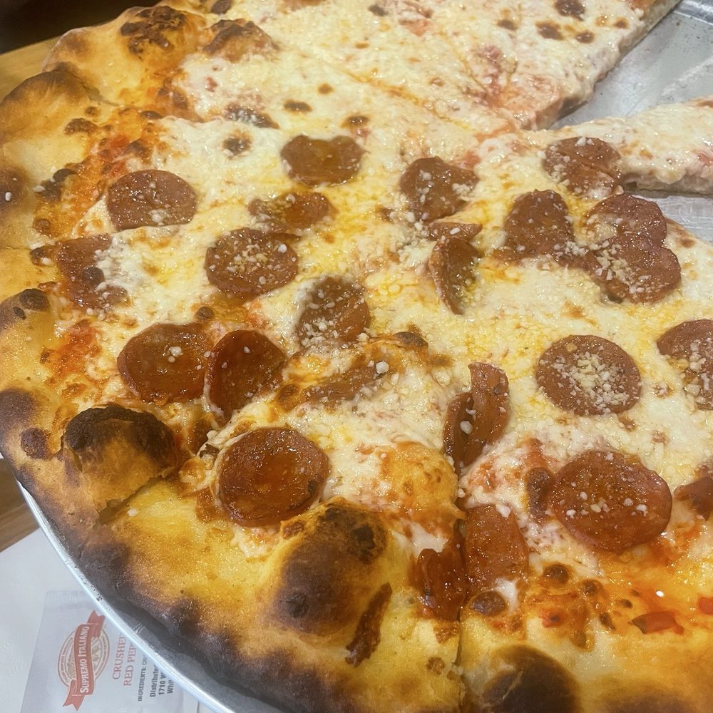 Retro Pie - Half Cheese & Half Pepperoni - Pizza Near Me - Manteca, California Retro Pie - Half Cheese & Half Pepperoni - Pizza Near Me - Manteca, California
