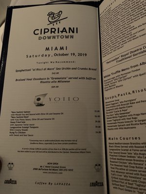 Menu photo 6 Cipriani Downtown Miami Miami, FL
