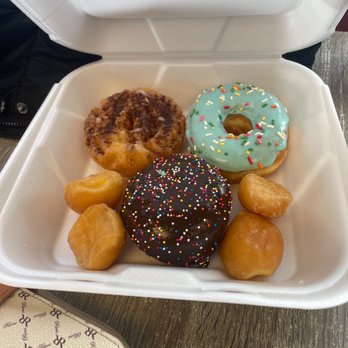 Sweet Sensations - Cinnamon Buttermilk Old Fashioned, cake with sprinkles, traditional frosted with sprinkles, donut holes - Donuts Near Me - Meridian, Idaho Sweet Sensations - Cinnamon Buttermilk Old Fashioned, cake with sprinkles, traditional frosted with sprinkles, donut holes - Donuts Near Me - Meridian, Idaho