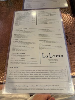 Menu photo 1 La Loma Parker, CO Menu photo 1 La Loma Parker, CO