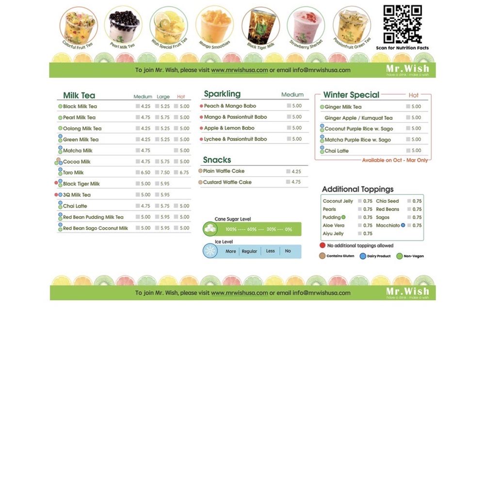 Mr Wish - Menu - Bubble Tea Near Me - Rosemount, Minnesota Mr Wish - Menu - Bubble Tea Near Me - Rosemount, Minnesota