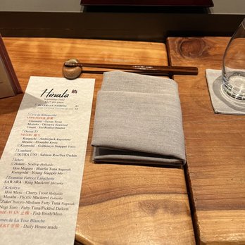 Hinata - Place Setting - Sushi Bars Near Me - San Francisco, California