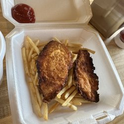 Tu Familia Burritos - Kids chicken stripes. Didn't look great but Jacquie ate them and seemed happy.