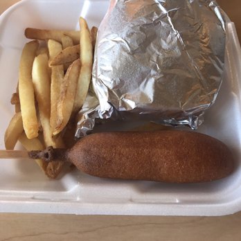 Cook Out - Burger fries and a corn dog! Simple and good! - Burgers Near Me - Jacksonville, Alabama
