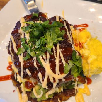 Breakfast Kitchen Bar - Spicy Breakfast Cheeseburger on cheese block. - Breakfast & Brunch Near Me - Phoenix, Arizona Breakfast Kitchen Bar - Spicy Breakfast Cheeseburger on cheese block. - Breakfast & Brunch Near Me - Phoenix, Arizona