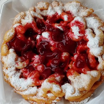 Funnel Cake Paradise - Strawberry Delight hold the whip cream!! - Bakeries Near Me - Dallas, Texas