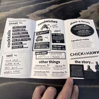 Chick & Hawk - Menu - Cocktail Bars Near Me - Encinitas, California
