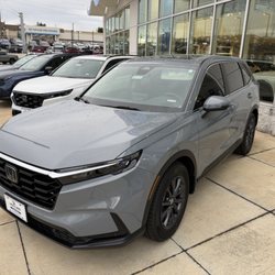 Ed Voyles Honda - 2026 Honda CR-V EX-L 2WD in Urban grey with black leather interior.