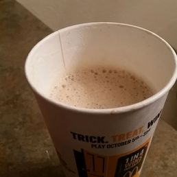 A large caramel macchiato from McDonald's! Where is the rest of my drink??? A large caramel macchiato from McDonald's! Where is the rest of my drink???