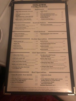 Menu photo 1 Olde Towne Steak & Seafood Fredericksburg, VA Menu photo 1 Olde Towne Steak & Seafood Fredericksburg, VA