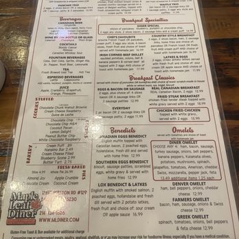 Maple Leaf Diner - Breakfast menu - American Near Me - Dallas, Texas