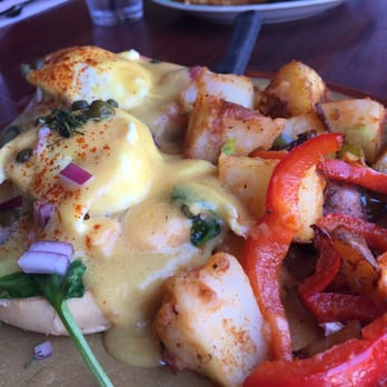 Mimosas Cafe - Salmon Benedict with potatoes - Breakfast & Brunch Near Me - San Jose, California Mimosas Cafe - Salmon Benedict with potatoes - Breakfast & Brunch Near Me - San Jose, California
