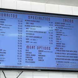Sabrosada - Menu Part 2 - as of May 2025