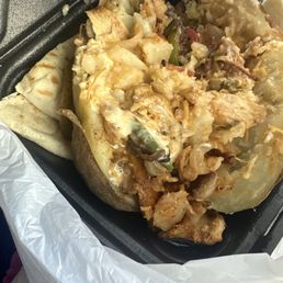 Old cold potato supposed to be a loaded stuffed sooo gross in taste Old cold potato supposed to be a loaded stuffed sooo gross in taste