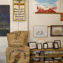 Brady's Coffee - a sack of coffee and a clock - interior - Coffee & Tea Near Me - Tyler, Texas
