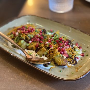 Stage Kitchen & Bar - Plantain Chaat - Tapas/Small Plates Near Me - Palm Beach Gardens, Florida Stage Kitchen & Bar - Plantain Chaat - Tapas/Small Plates Near Me - Palm Beach Gardens, Florida