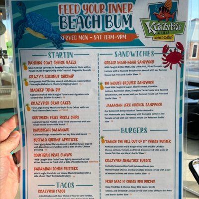 Menu photo 2 KrazyFish Grill Port Saint Joe, FL Menu photo 2 KrazyFish Grill Port Saint Joe, FL