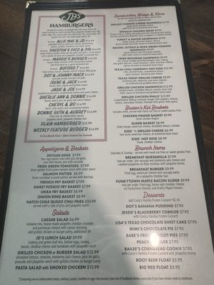 Menu photo 2 JD's Hamburgers Fort Worth, TX