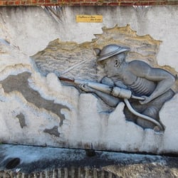 Le Bois du Cazier - A momument for the many Italians who left their country to come and work in the mines.