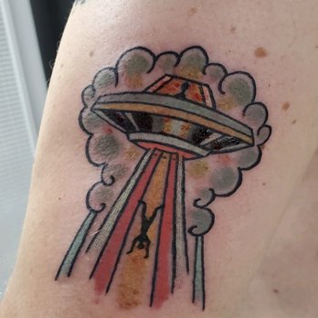 Ascension Tattoo - Custom UFO tattoo by George Totten - Tattoo Near Me - Sedona, Arizona