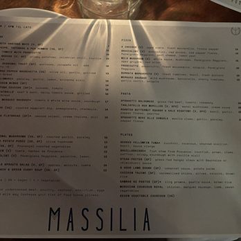 Massilia - Menu (Nov 2025) - French Near Me - Santa Monica, California