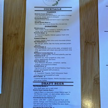 Bloom - drink menu front - American Near Me - Santa Clara, California