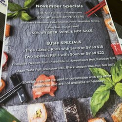 Sasa - November happy hour menu!!$