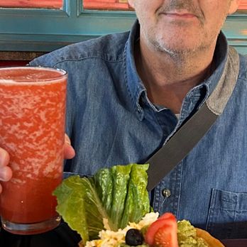 Casa De Pico - BRYAN, raising a glass with his Non-Alcoholic Margarita, and his Concha de Guacamole. - Mexican Near Me - La Mesa, California Casa De Pico - BRYAN, raising a glass with his Non-Alcoholic Margarita, and his Concha de Guacamole. - Mexican Near Me - La Mesa, California
