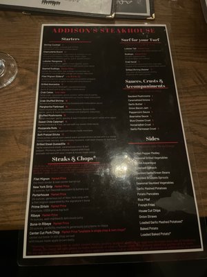 Menu photo 3 Addison's Steakhouse McHenry, IL
