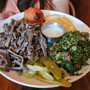 Open Sesame - Mountain of beef shawarma. - Mediterranean Near Me - Long Beach, California Open Sesame - Mountain of beef shawarma. - Mediterranean Near Me - Long Beach, California