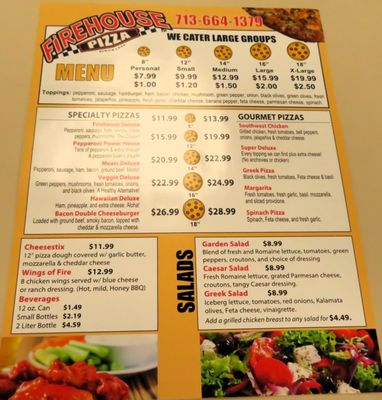 Menu photo 1 Firehouse Pizza Bellaire, TX Menu photo 1 Firehouse Pizza Bellaire, TX