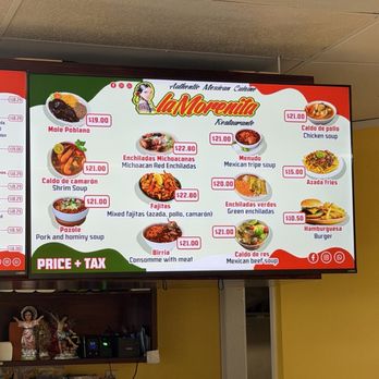 La Morenita Restaurant - Menu 5/2/26 - Tacos Near Me - San Jose, California