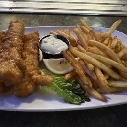 Fish and chips were served warm and fresh Fish and chips were served warm and fresh