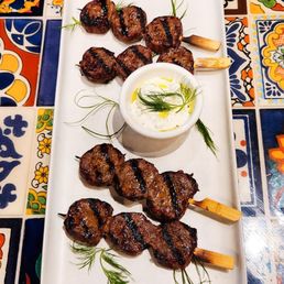 Beef Kofta Skewers with Labneh Dip