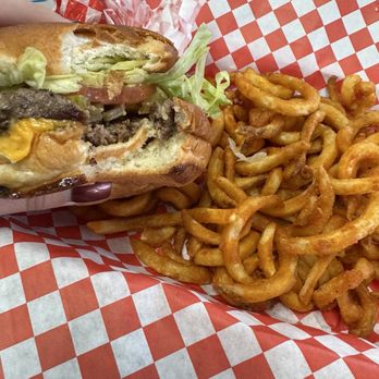 Colorado Grill - 1/2lb Burger with Curly Fries - Burgers Near Me - Fresno, California