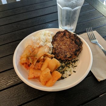 9Bar HNL - Aloha bowl * house made sausage, two poached eggs, rice with furakaki and kimchi. A real winner! - Coffee & Tea Near Me - Honolulu, Hawaii
