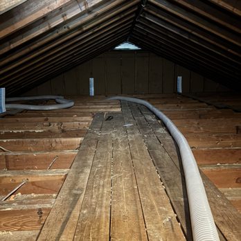 EET Insulation - Attic stripped and ready for a major insulation upgrade! That hose means the blown-in is coming soon! - Insulation Installation Near Me EET Insulation - Attic stripped and ready for a major insulation upgrade! That hose means the blown-in is coming soon! - Insulation Installation Near Me