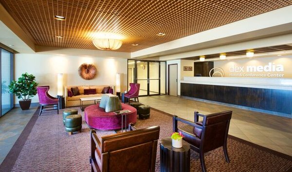 Photo of DexMedia - Dallas, TX, US. Lobby and front desk area at Dex Media Hotel and Conference Center.