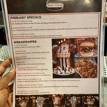 Boston Burger - Frappe menu - Burgers Near Me - Boston, Massachusetts