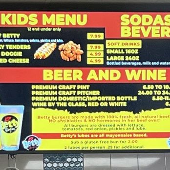Betty Burgers - Menu - Burgers Near Me - Aptos, California