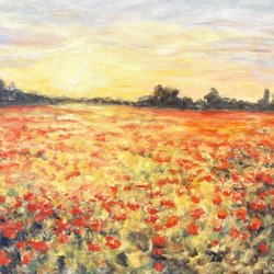 Daedalus Gallery - "Poppies in Provence" 24" X 20" Jacqueline Carcagno at Daedalus Gallery